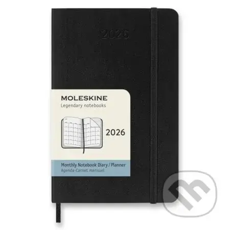 Moleskine – 12-mesačný mesačný diár 2026 - čierny (malý, mäkká väzba)