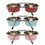 DUVO+ Stojan s dvomi miskami nerez 21cm 2x1890ml 1ks