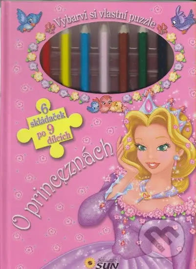 O princeznách (Vybarvi si vlastní puzzle (6 skládaček po 9 dílcích))