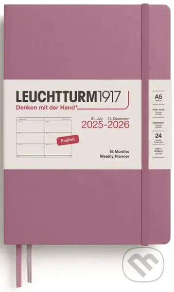 Weekly Planner 2026 Medium (A5) 18 Months Dusty Rose
