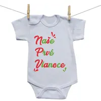 Boodyy Body s krátkym rukávom Naše prvé Vianoce 68 (3-6 mesiacov)