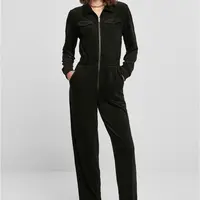 Women's Velvet Rib Boiler Suit Black
