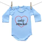 Boodyy Modré body s dlhým rukávom Celý otecko 86 (12-18 mesiacov)