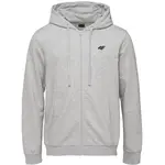 4F SWEATSHIRT FULL ZIP Pánská mikina, šedá, velikost