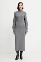 Vlněné šaty Twinset šedá barva, maxi, 252TT3460