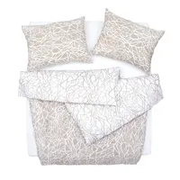 SCANquilt povlečení SATÉN DESIGN glass béžovobílá+bílobéžová 140 x 200/70 x 90 cm