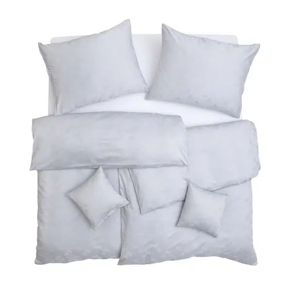 SCANquilt povlečení EXCLUSIVE TENCEL PLUS peříčka světle šedá 140 x 200/70 x 90 cm
