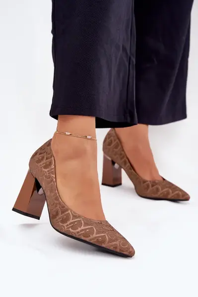 Dámské Lodičky Na Podpatku S Dekorativním Vytlačením Vinceza