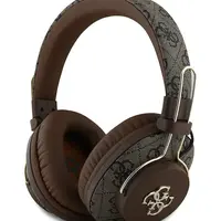 Bezdrôtové slúchadlá Guess Metal 4G Logo hnedá farba