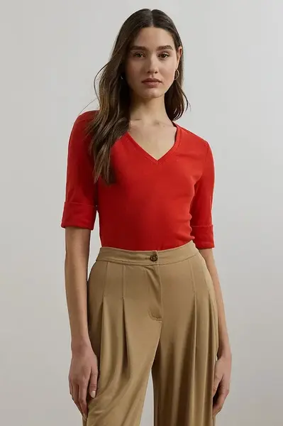 Bavlnené tričko Lauren Ralph Lauren