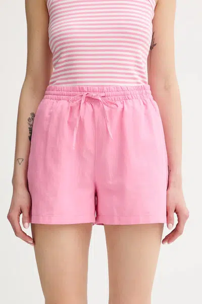 Kraťasy Marc O'Polo dámské, růžová barva, high waist, 5000006539