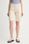 Džínové šortky Marc O'Polo dámské, béžová barva, high waist, 5000007209