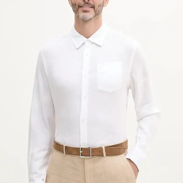 Lněná košile Guess NAPA