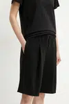 Kraťasy MICHAEL Michael Kors dámské, černá barva, hladké, high waist, MS530TDENX