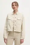 Džínová bunda Answear.LAB béžová barva, přechodná, oversize