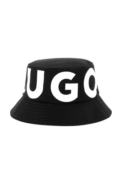 Dětský oboustranný bavlněný klobouk HUGO tmavomodrá barva, G00317