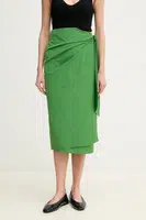 Sukně Weekend Max Mara zelená barva, midi, 2515101042600