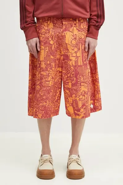 Bavlněné šortky Marcelo Burlon Aop Mech Pajama Shorts Orange Burgundy