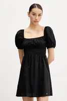 Bavlněné šaty Tommy Jeans černá barva, mini, DW0DW21334