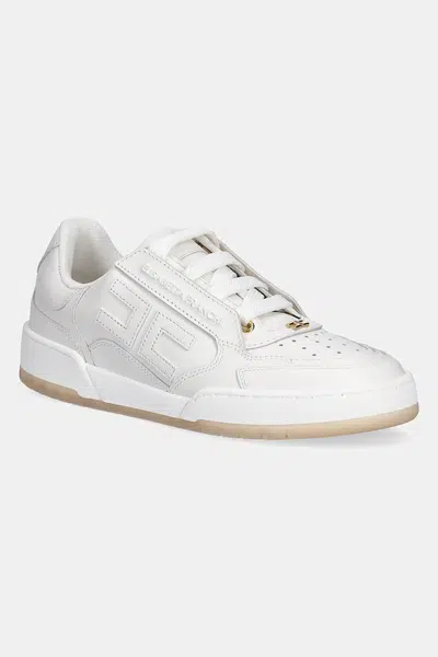 Kožené sneakers boty Elisabetta Franchi bílá barva, SA48G51E2