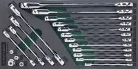 Modul pěnový - ráčnové klíče očkoploché a TORX-E, s adaptéry, 20 ks - JONNESWAY W45120KV