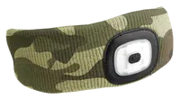 Čelenka s čelovkou 180 lm, nabíjecí USB, univerzální velikost, černá - SIXTOL Barva: maskáčová
