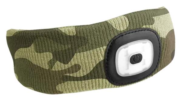 Čelenka s čelovkou 180 lm, nabíjecí USB, univerzální velikost, černá - SIXTOL Barva: maskáčová