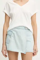 Džínová kalhotová sukně Morgan dámská, modrá barva, hladká, high waist, SHAZAZ