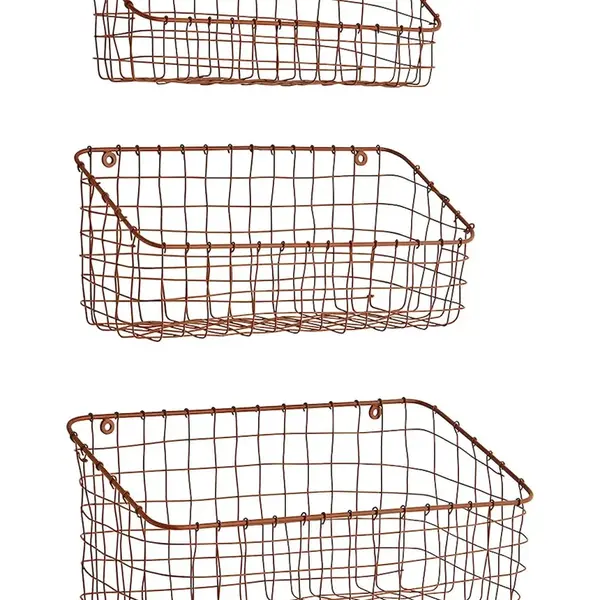 Nástěnný úložný koš Madam Stoltz 3-pack červená barva