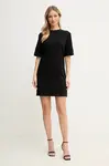 Bavlněné šaty Armani Exchange černá barva, mini, XW000825 AF10356