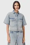 Džínová košile AllSaints TOVE dámská, modrá barva, relaxed, s klasickým límcem, W116PC