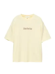 Pull&Bear Oversize tričko 'PACIFIC SIESTA'  modrá / gaštanová / svetložltá / jasne červená