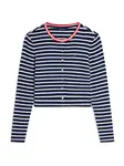Tommy Jeans Kardigán 'Slim'  námornícka modrá / červená / biela