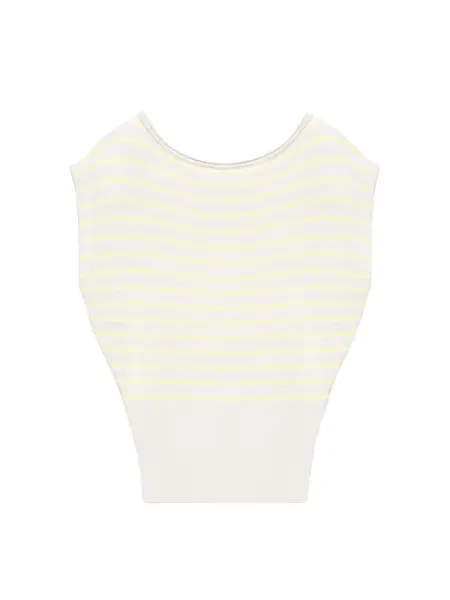 Pull&Bear Sveter  žltá / biela