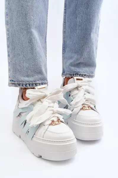 Sneakersy S Hrúbkou Podrážky Na Modrej Platforme Zazoo