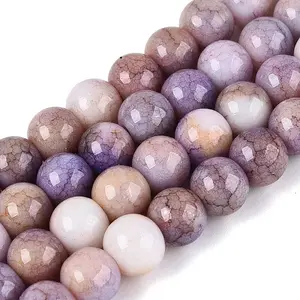 Opaque Ombre Effect Dyed Glass Beads Strands