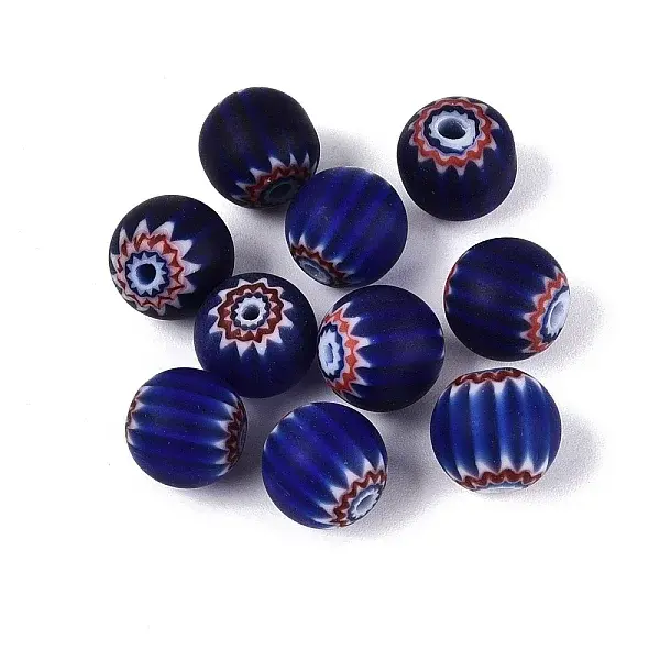 Handmade Millefiori Glass Round Beads