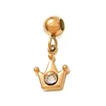 304 Stainless Steel Pave Clear Cubic Zirconia Charms