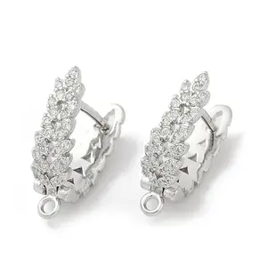 Brass with Cubic Zirconia Stud Earring Findings