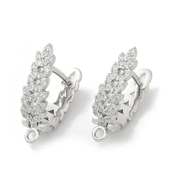 Brass with Cubic Zirconia Stud Earring Findings