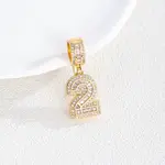 Brass Clear Cubic Zirconia European Dangle Charms