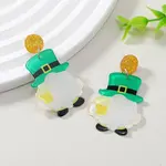 Christmas Acrylic Santa Claus Stud Earrings