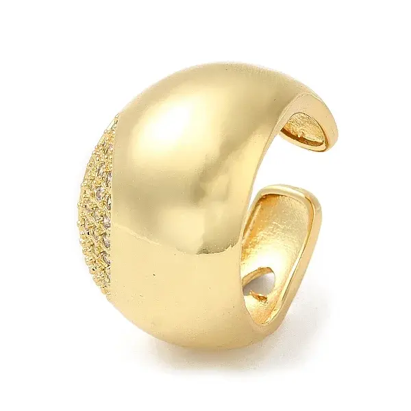 Rack Plating Brass Micro Pave Cubic Zirconia Open Cuff Rings