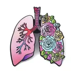 Floral Lung Enamel Brooches