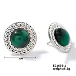 Cute Flat Round Cat Eye Stud Earrings for Summer