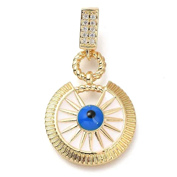 Brass Micro Pave Cubic Zirconia Pendants