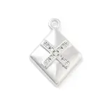 Brass Micro Pave Clear Cubic Zirconia Pendants
