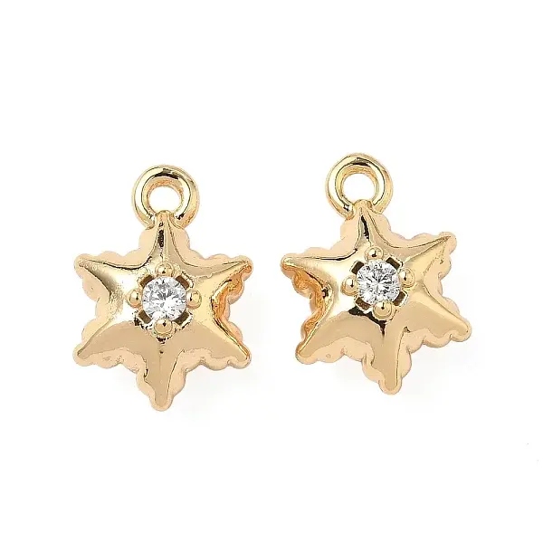 Brass Micro Pave Cubic Zirconia Pendants