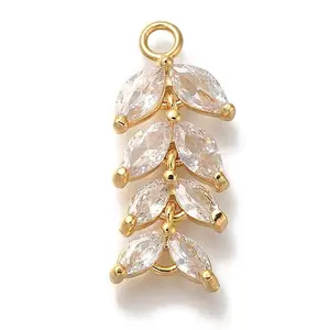 Brass Micro Pave Cubic Zirconia Pendants