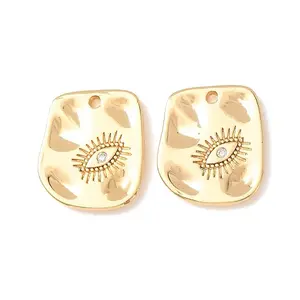 Brass Micro Pave Clear Cubic Zirconia Charms